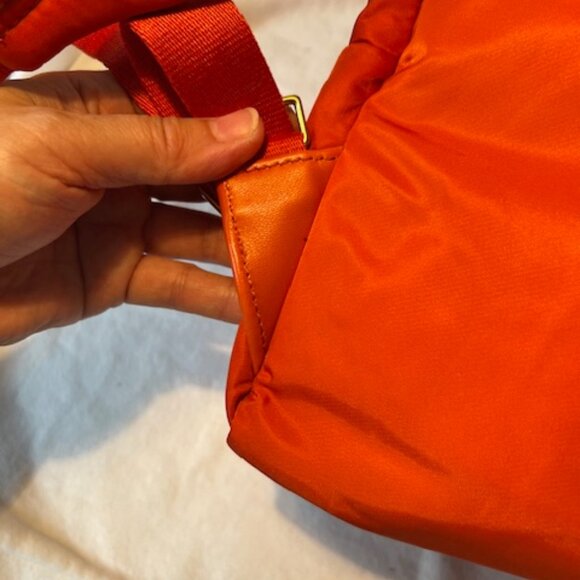 Anya Hindmarch Orange Smiley Happy Winking Face Chubby Small Nylon Backpack main image 8
